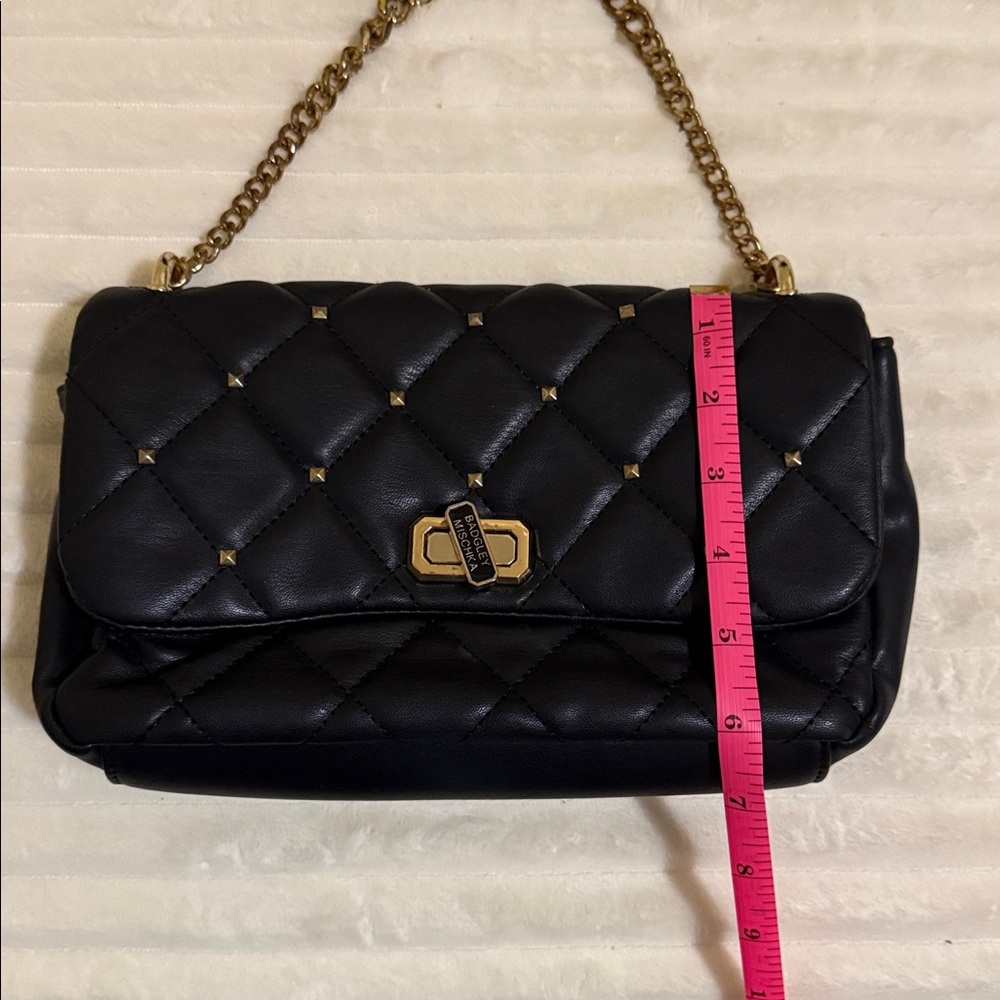 Badgley Mischka Black Quilted Crossbody with Gold Chain - Picture 15 of 16